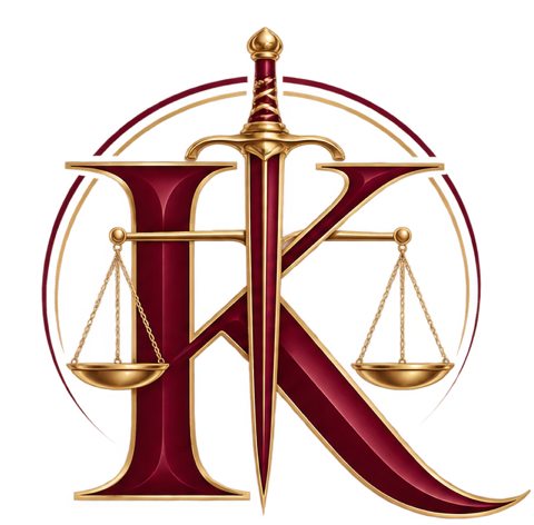 Kamelot Law — K monogram with sword and scales of justice